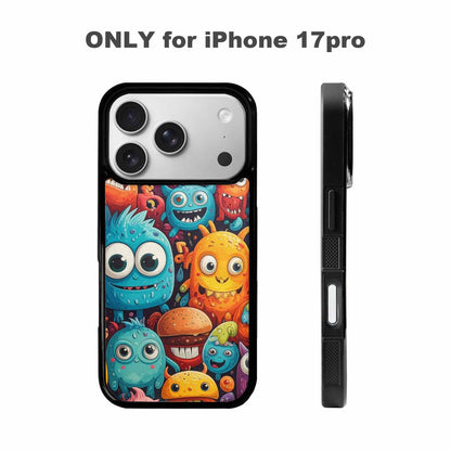 iPhone 17 Pro Case — Small Cartoon Monster Character Pattern Cartoon, Unique Phone Case Design