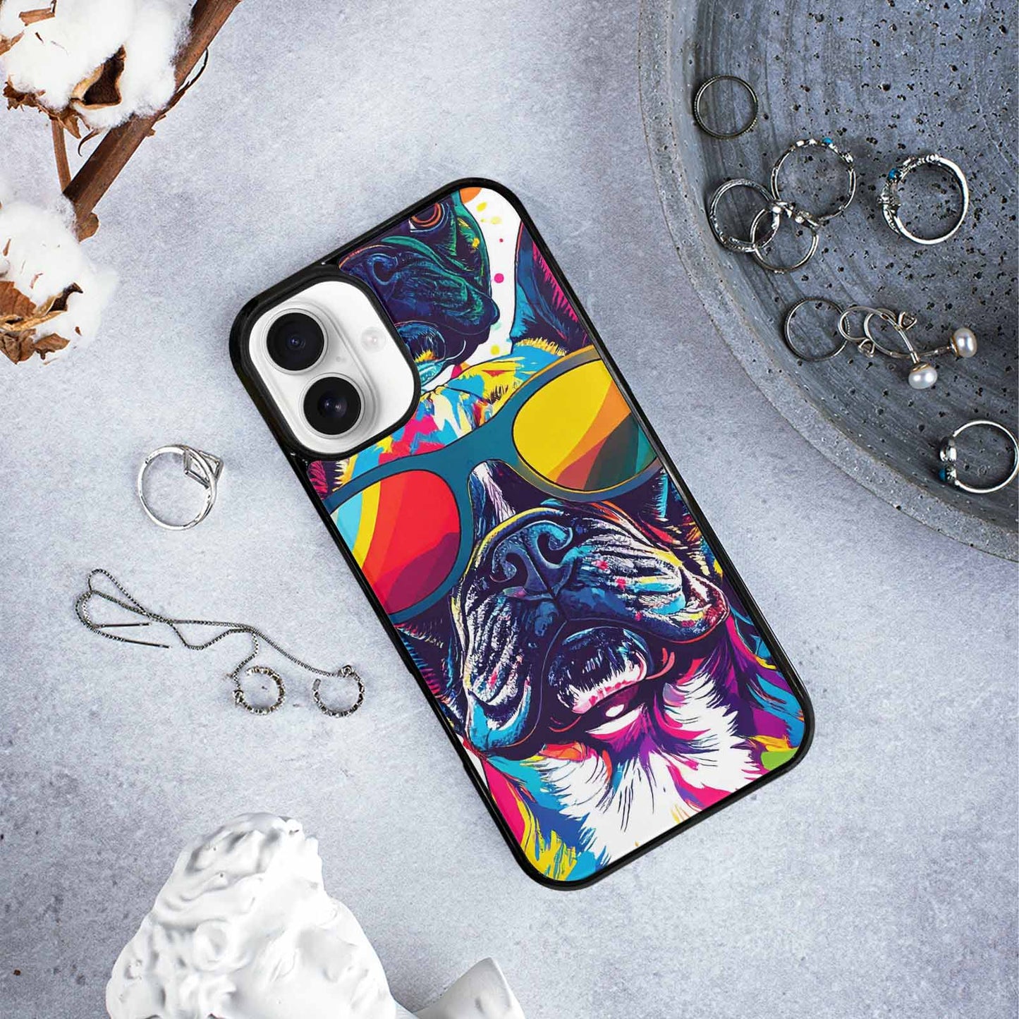 iPhone 16 Plus Case — French Bulldog Pop Art Pattern, Custom Phone Case