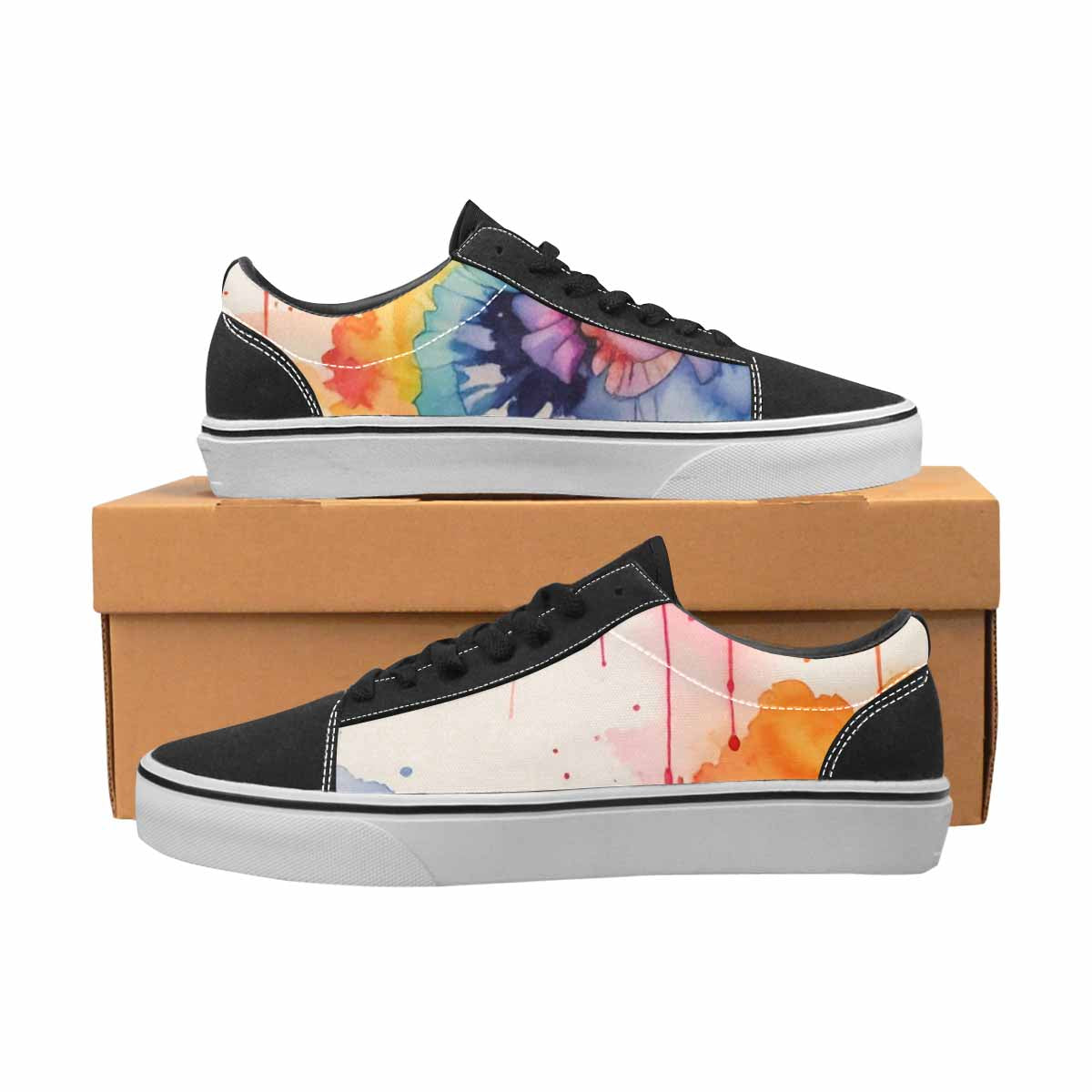 WOMEN'S Tie Lace-Up Canvas Kaleidoscope Sneakers