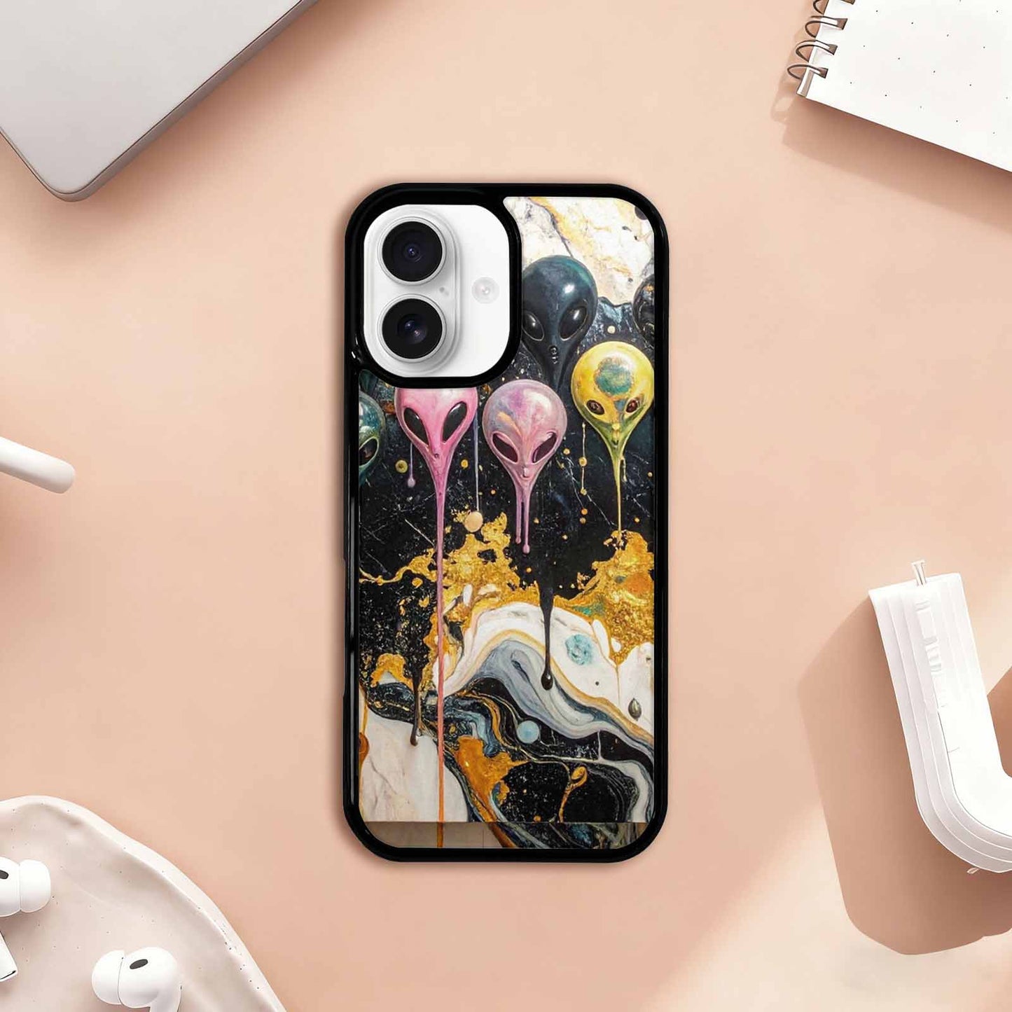 iPhone 17 Case — Aliens Marblemelting Aliens Pa Alien Scifi, Custom Phone Case