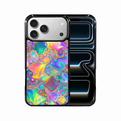 iPhone 17 Pro Max Case — Holographic Iridescent Shimmer Pattern Original Art, Custom Designed Case Cover