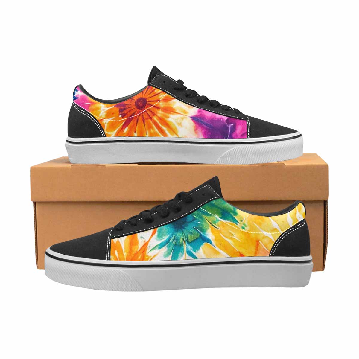 MEN'S Tie Dye Mixed Style Canvas Lace-Up Dark Academia Custom Shoes