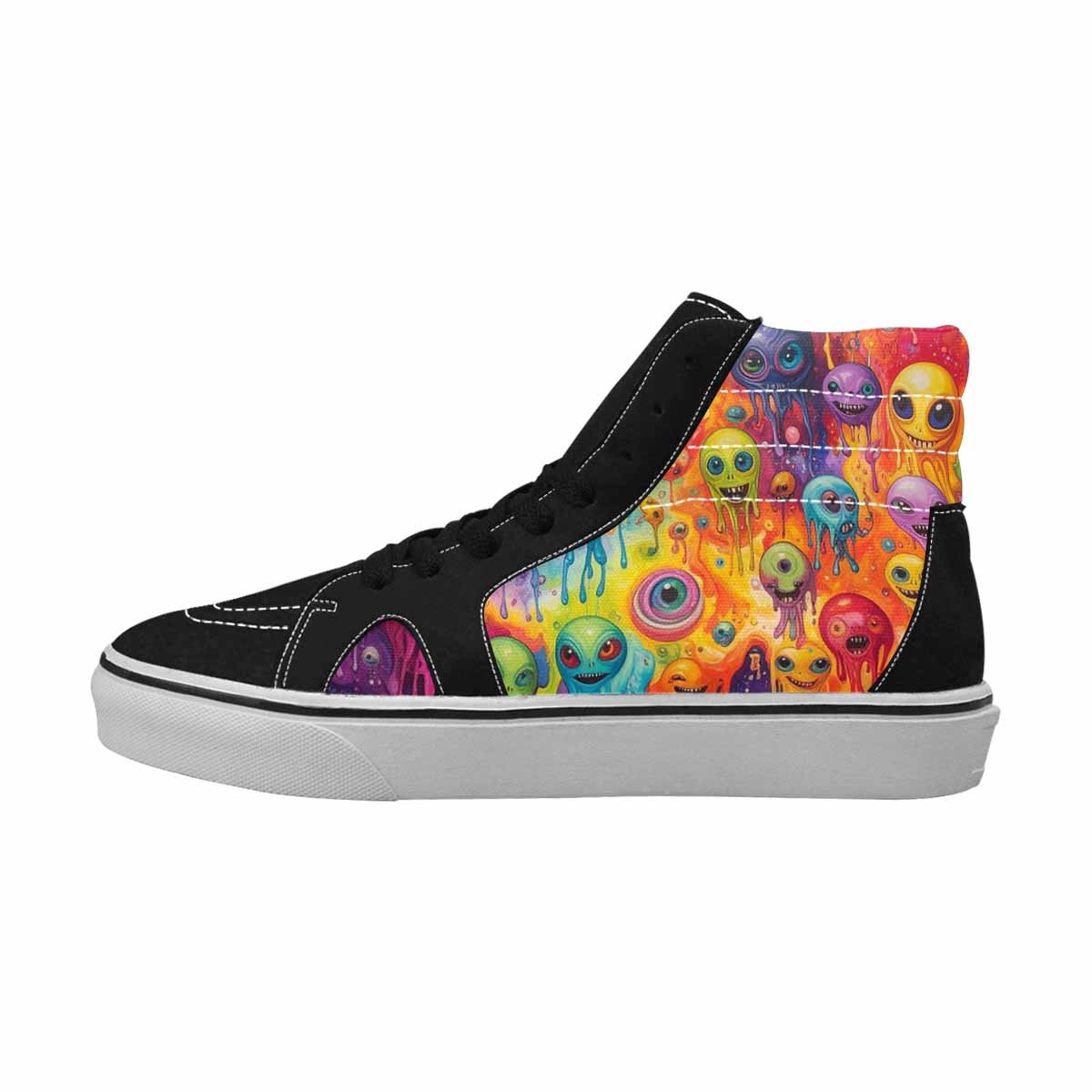 MEN'S Aliens  Tie Dye High Top Canvas Wallpaper Art Custom Sneakers