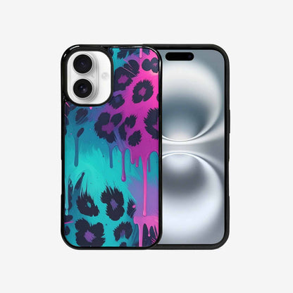 iPhone 16 Case — Leopard Melting Neon, Custom Printed Phone Case