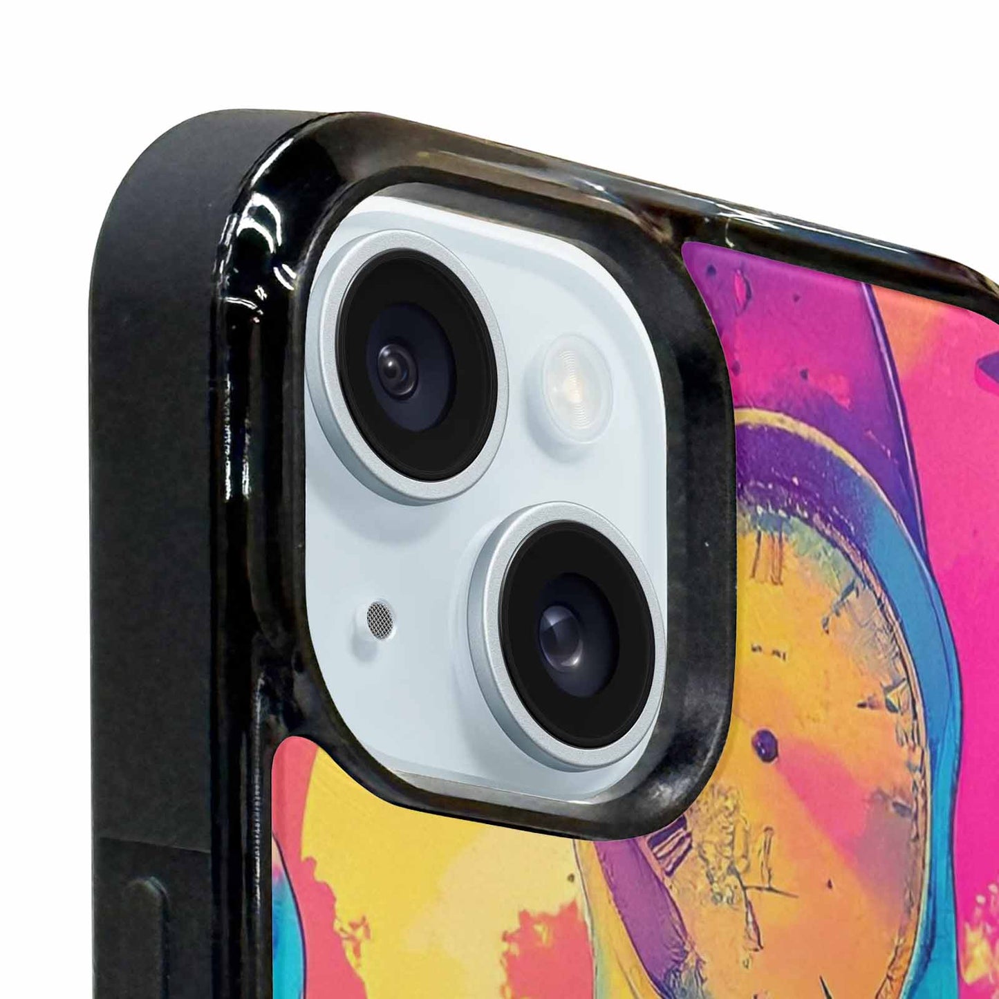 iPhone 15 Plus Case — Surrealist Dreamscape Pattern Melting Clocks Desert, Unique Phone Case Design