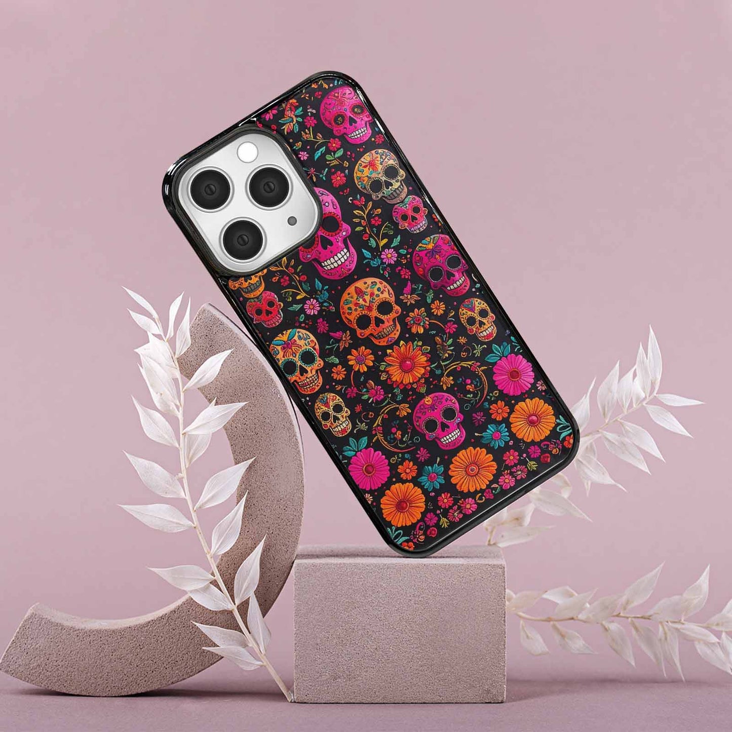 iPhone 15 Pro Max Case — Colorful Dia De Los Muertos Sugar, Personalized Phone Case