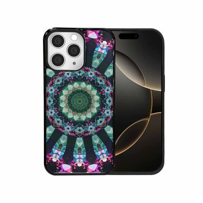 iPhone 15 Pro Max Case — Crystal Mandala Art Seamless Pattern Vibrant, Custom Printed Phone Case