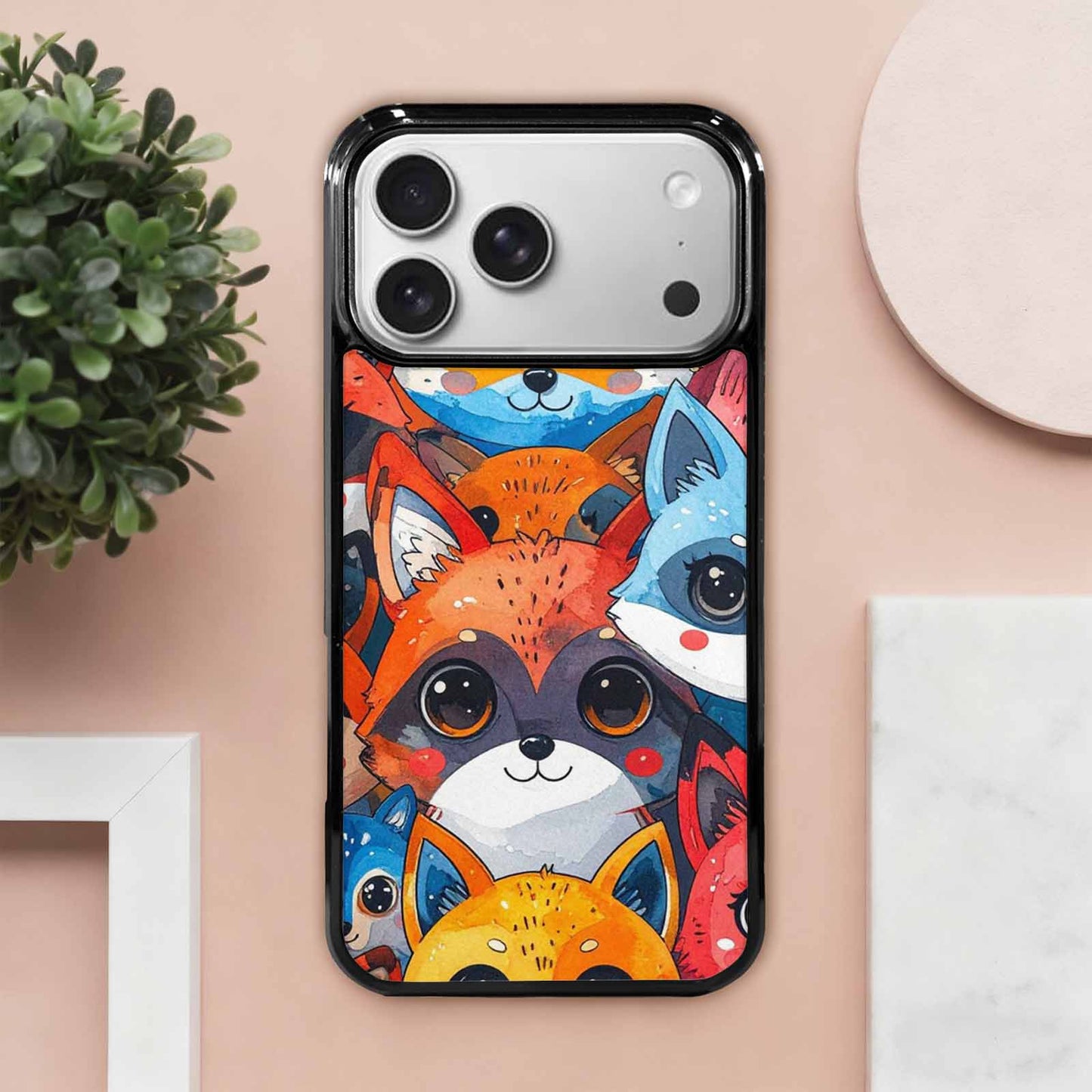 iPhone 17 Pro Max Case — Watercolor Kawaii Fox Watercolor Abstract, Custom Designed Case Cover