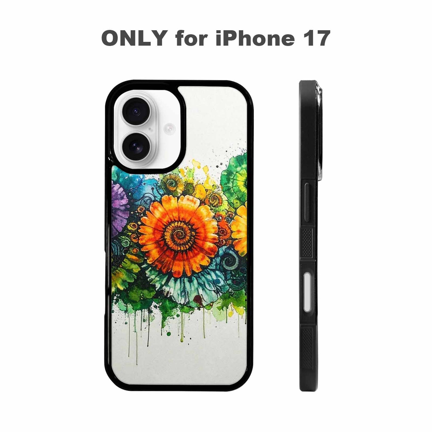 iPhone 17 Case — Black &amp; Green Ink Tie Dye, Unique Phone Case Design