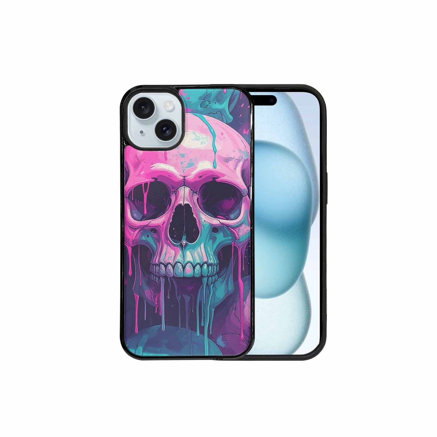 iPhone 15 Plus Case — 1000\'s Of Skulls Overlapping Each Other, Custom Phone Case