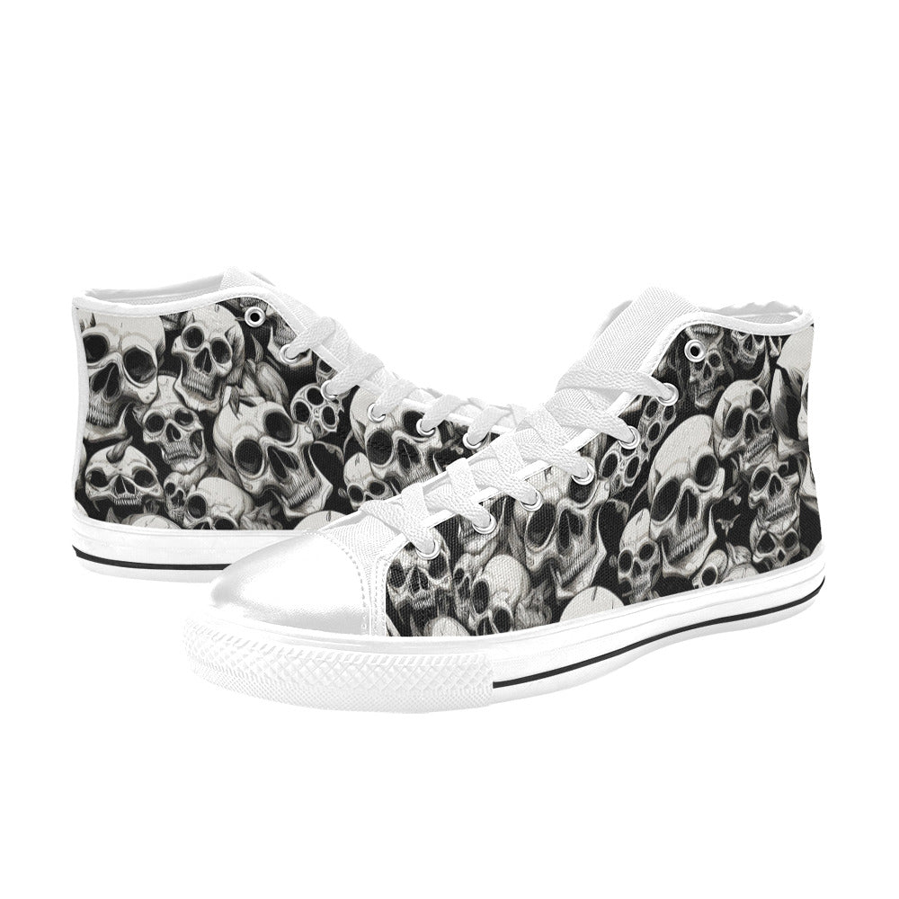 WOMEN'S Skulls Mania High Top Canvas Surreal Sneakers