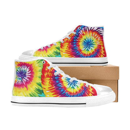 WOMEN'S Tie Dye Love High Top Canvas Grunge Custom Shoes