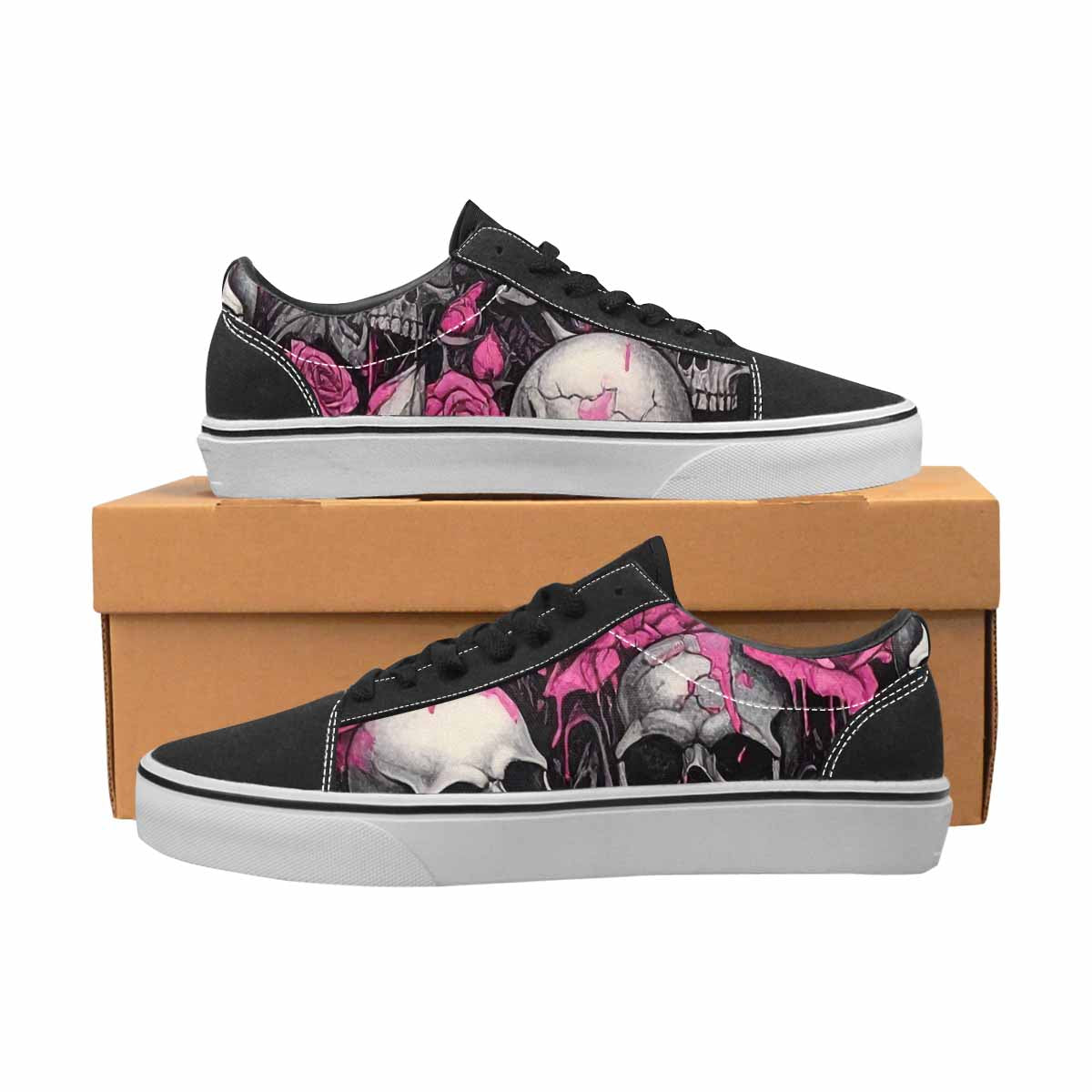 WOMEN'S Skull Roses Lace-Up Canvas Y2K Shoes