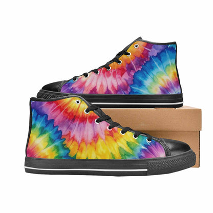 MEN'S Tie Dye - High Top Canvas Aesthetic Custom Shoes