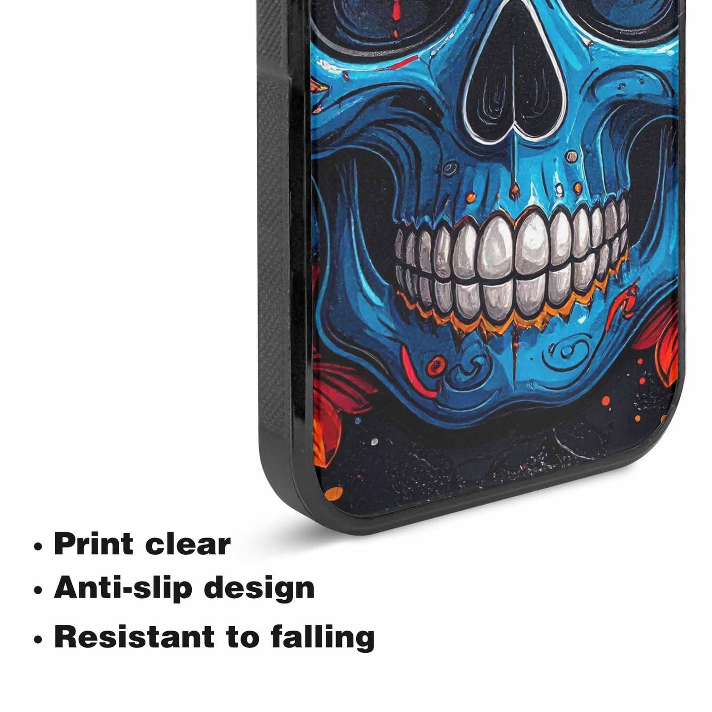 iPhone 15 Case — Graffiti Skull Art Seamless Pattern Vibrant, Custom Printed Phone Case