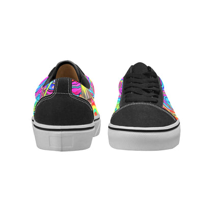 MEN'S Trippy Acid World Art Low Top Skateboarding Wallpaper Art Custom Shoes
