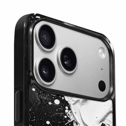iPhone 17 Pro Case — White Ink Splatter Texture On Watercolor, Custom Made Phone Cover