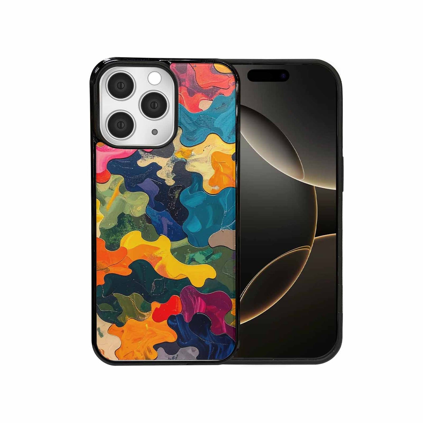 iPhone 15 Pro Max Case — Camo Patches Full Color Vibrant Camo, Personalized Phone Case
