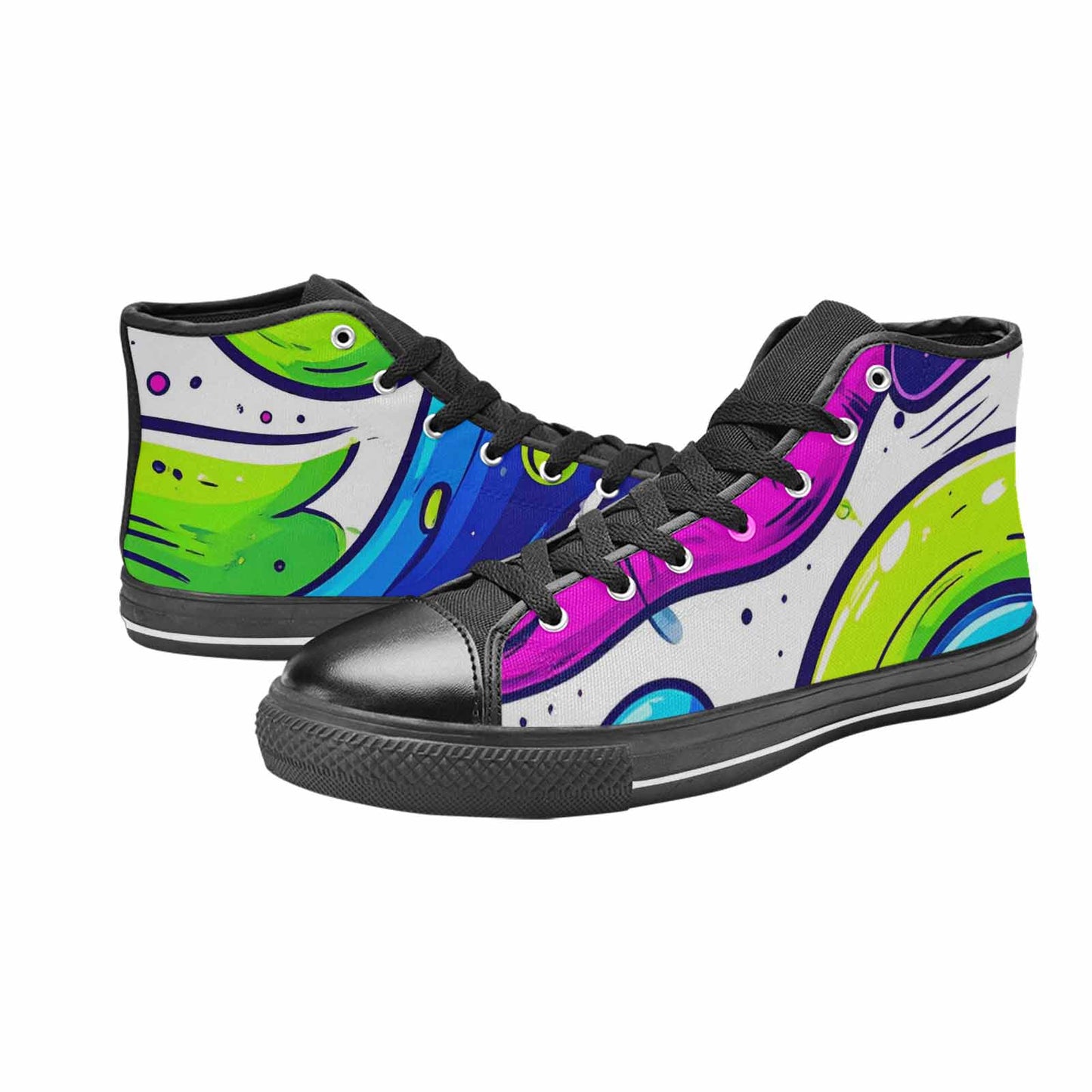 WOMEN'S Acid Wash Cartoon High Top Canvas Dark Academia Sneakers