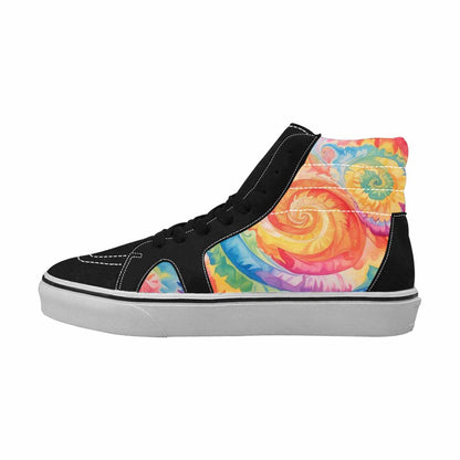MEN'S Tie Dye Swirls Tie High Top Canvas Dreamcore Custom Shoes
