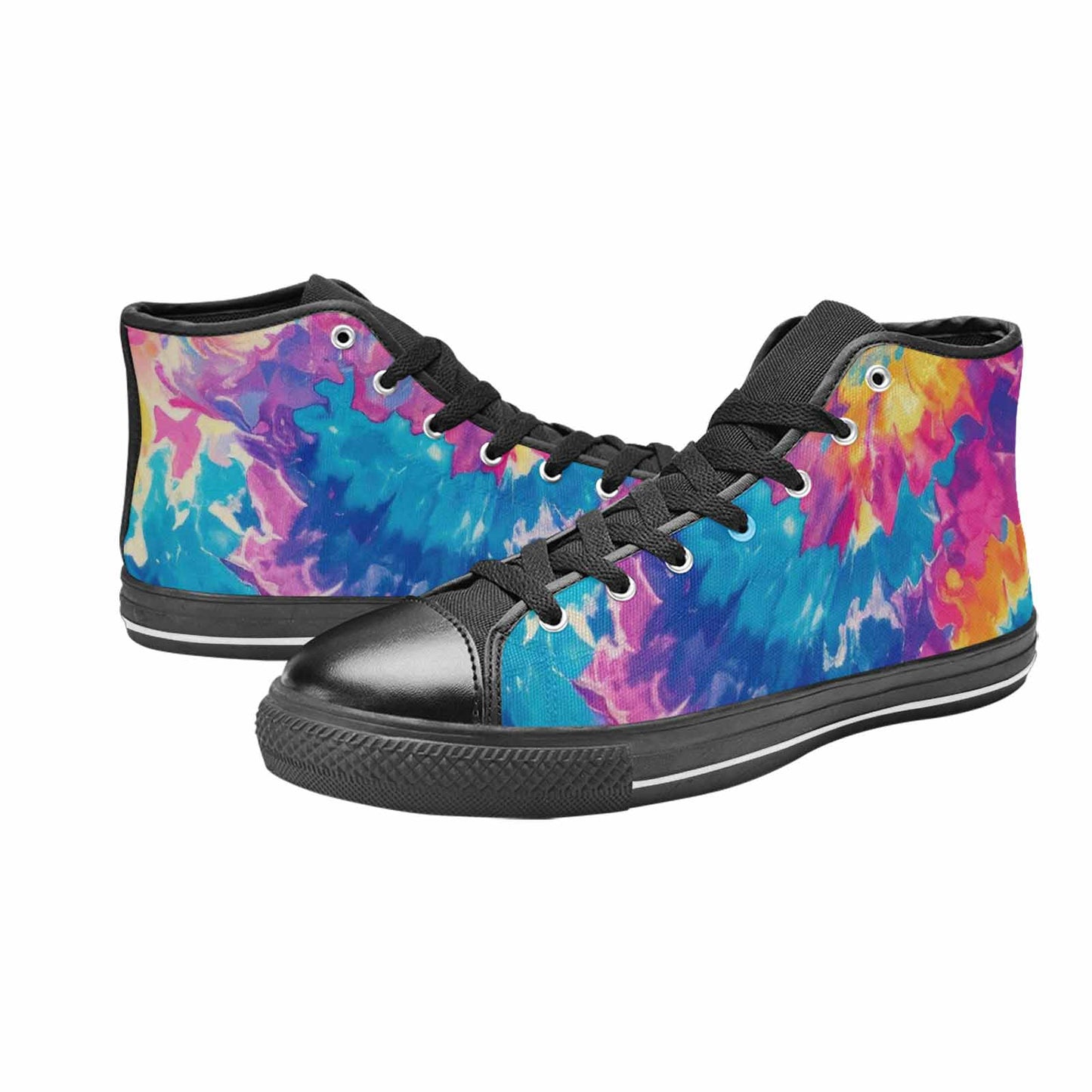 MEN'S Tie Dye Swirl High Top Canvas Y2K Sneakers