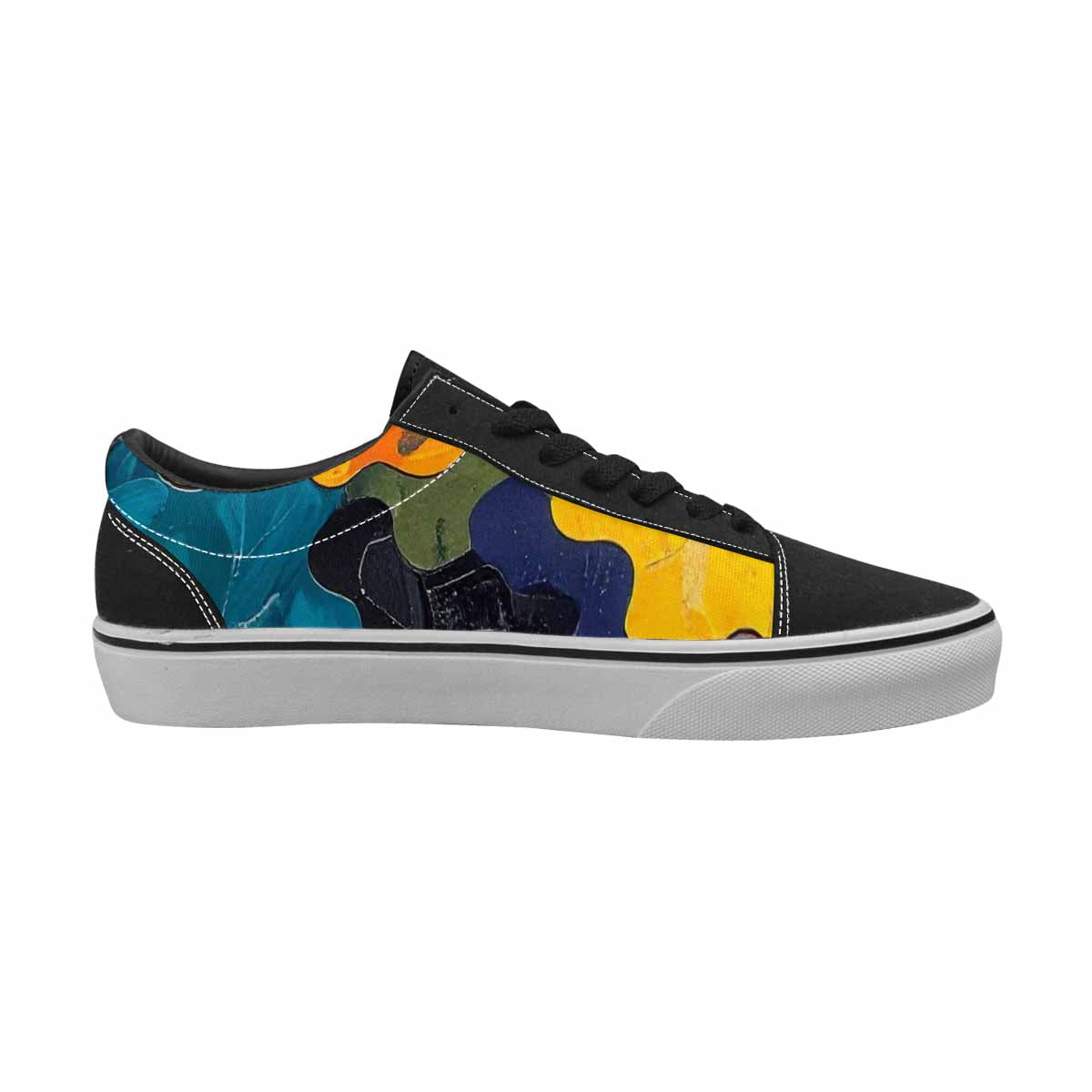 WOMEN'S Camo Full Color Canvas Wearable Art Vibrant Chaos Custom Printed Shoes