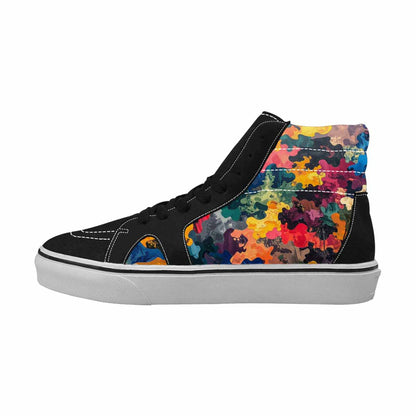 MEN'S Camo Patches High Top Canvas Melting Art Custom Sneakers