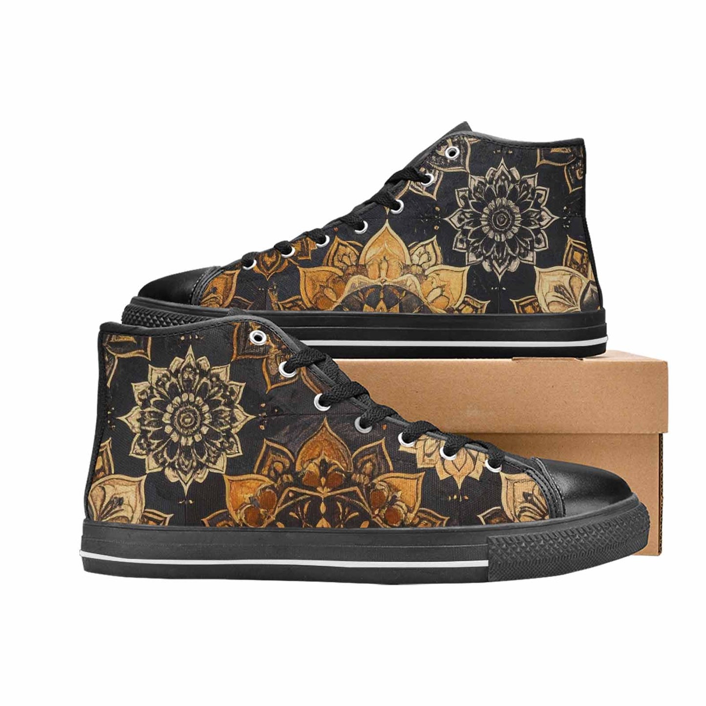 MEN'S Mandala High Top Canvas Y2K Custom Shoes