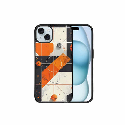 iPhone 15 Plus Case — Basketball Pattern Court Lines And Balls, Unique Phone Case Design