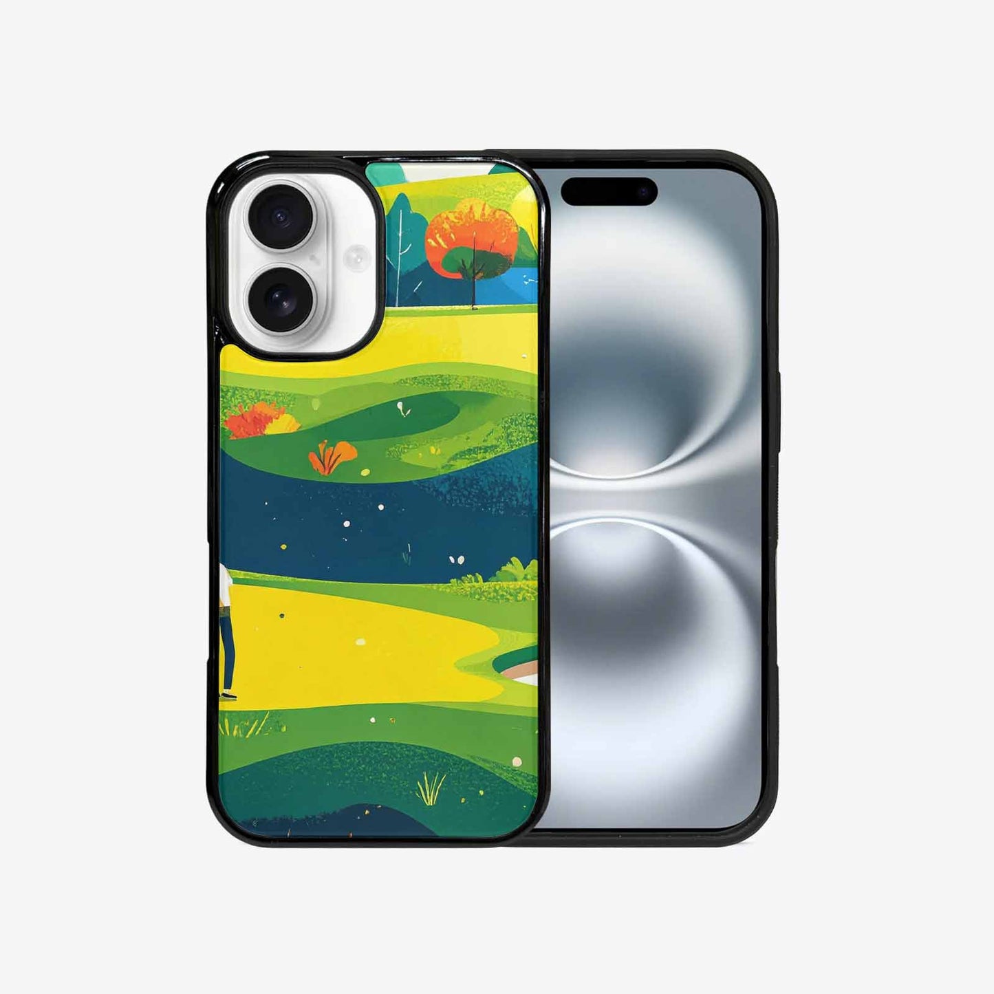 iPhone 16 Case — Golf Cartoon Art Pattern, Customized Protective Case