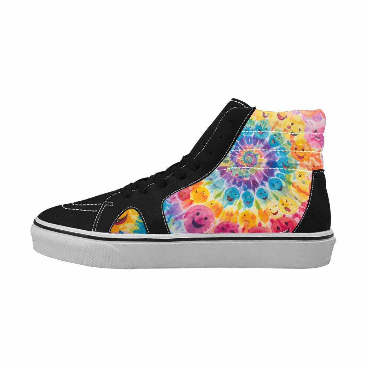 MEN'S Smiley Facessmiley Faces  High Top Canvas Cottagecore Sneakers