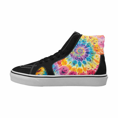 MEN'S Smiley Facessmiley Faces  High Top Canvas Cottagecore Sneakers
