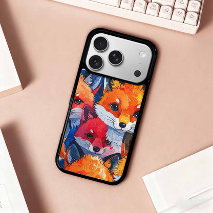 iPhone 17 Pro Case — Watercolor Kawaii Fox Faces Watercolor Abstract, Custom Made Phone Cover