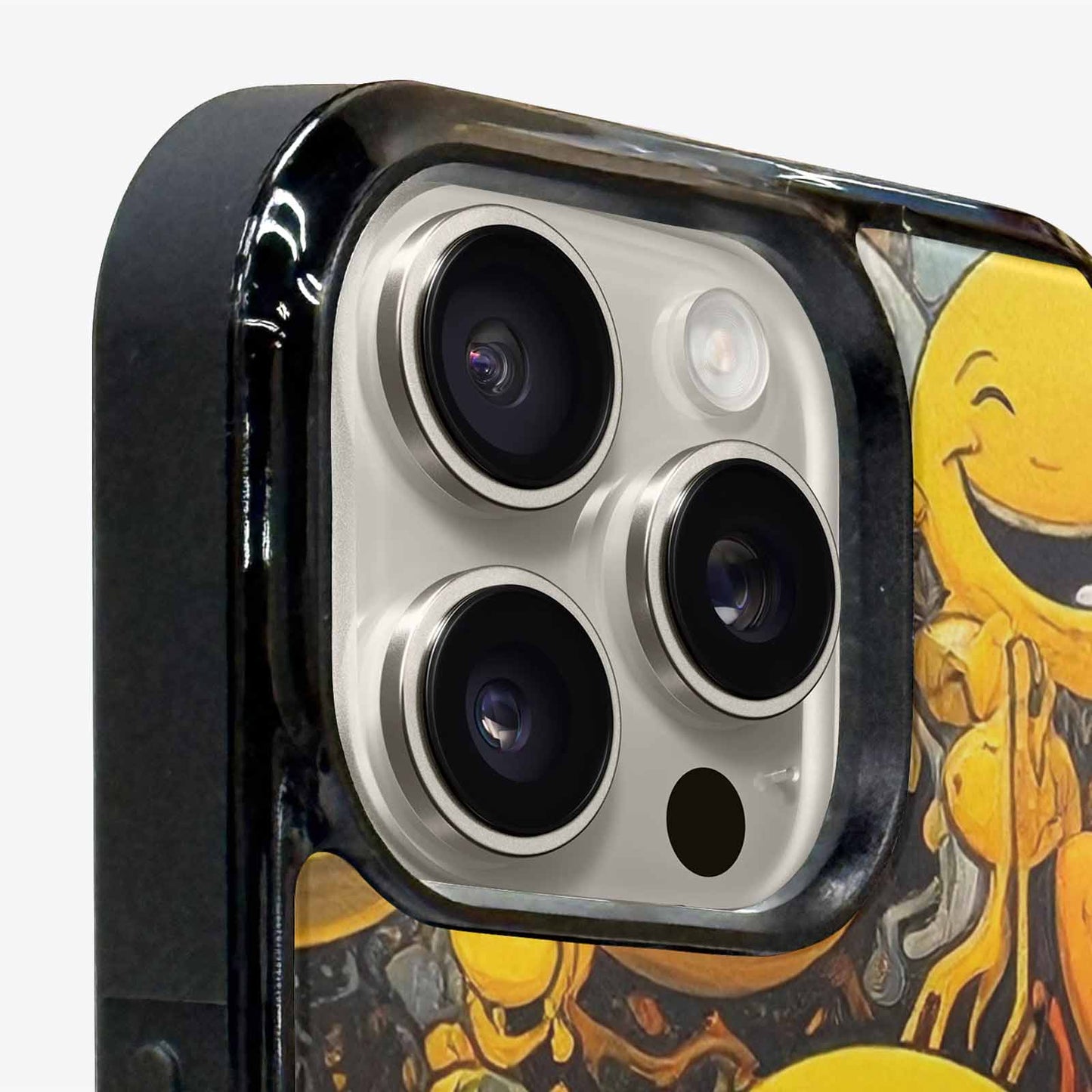 iPhone 16 Pro Max Case — Melting Moon Smiley Red Splatt, Custom Designed Case Cover