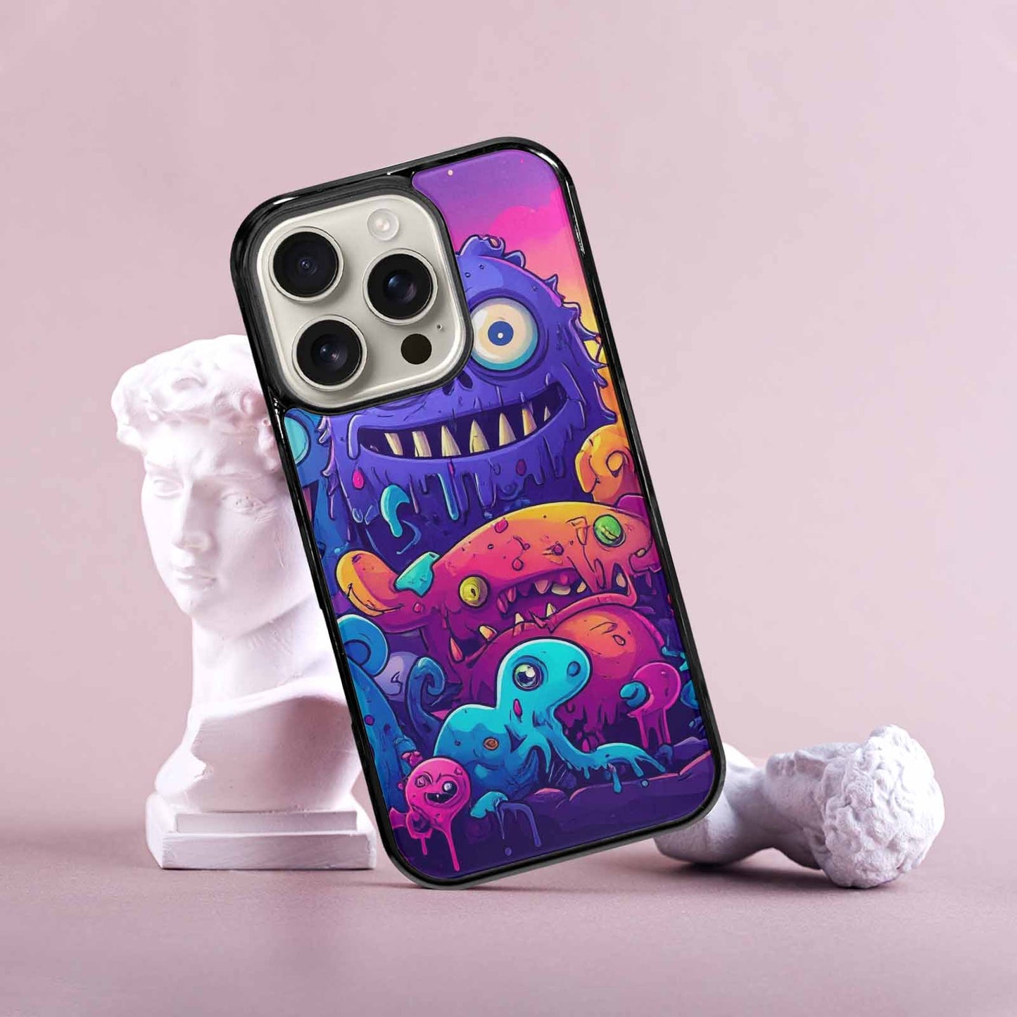 iPhone 16 Pro Case — Overlapping Endlessly No Empty Space Monsters, Original Design Phone Case