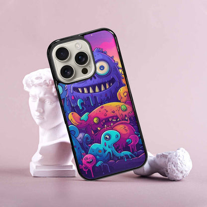 iPhone 16 Pro Case — Overlapping Endlessly No Empty Space Monsters, Original Design Phone Case