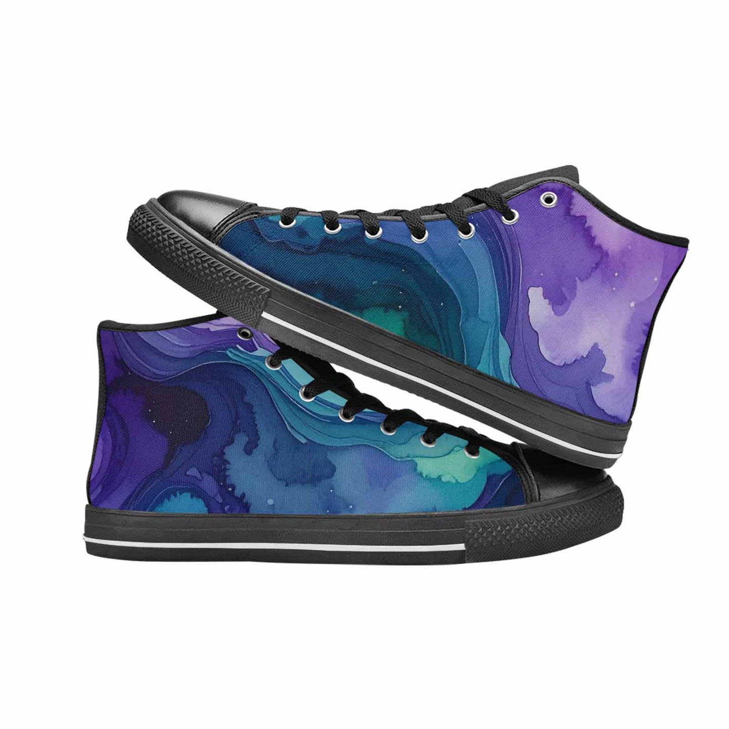 MEN'S Galaxy Aurora Nebula High Top Canvas Grunge Custom Shoes