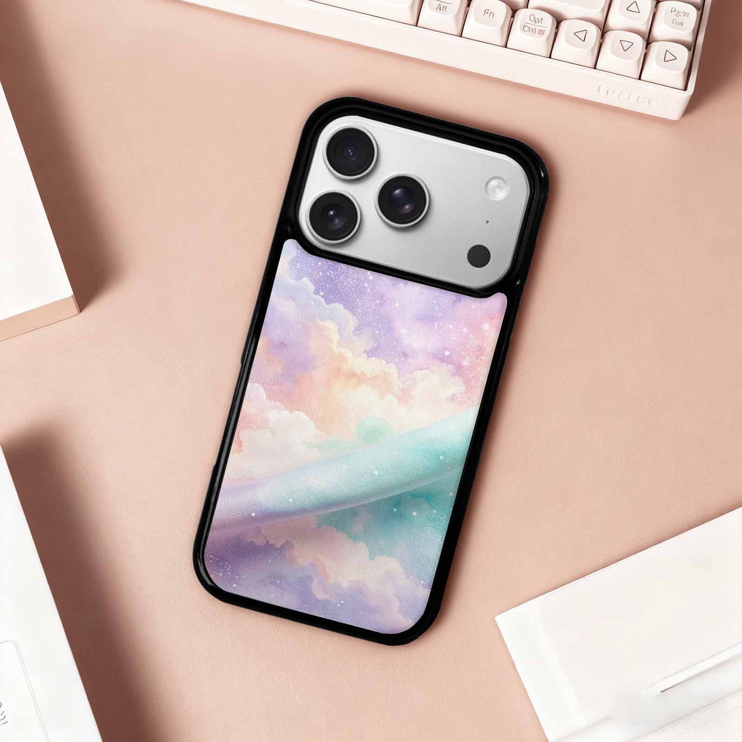 iPhone 17 Pro Case — Galaxy Texture In Soft Pastel Galaxy, Custom Printed Phone Case