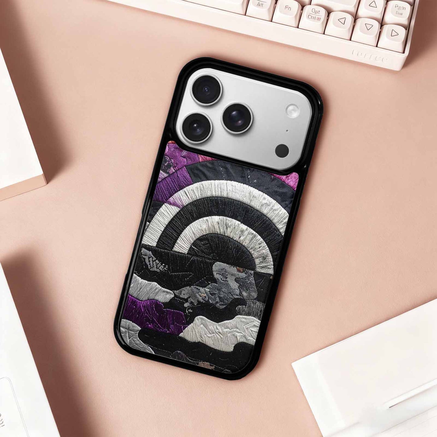 iPhone 17 Pro Case — Vivid Camo Asexual Pride Camo, Custom Printed Phone Case