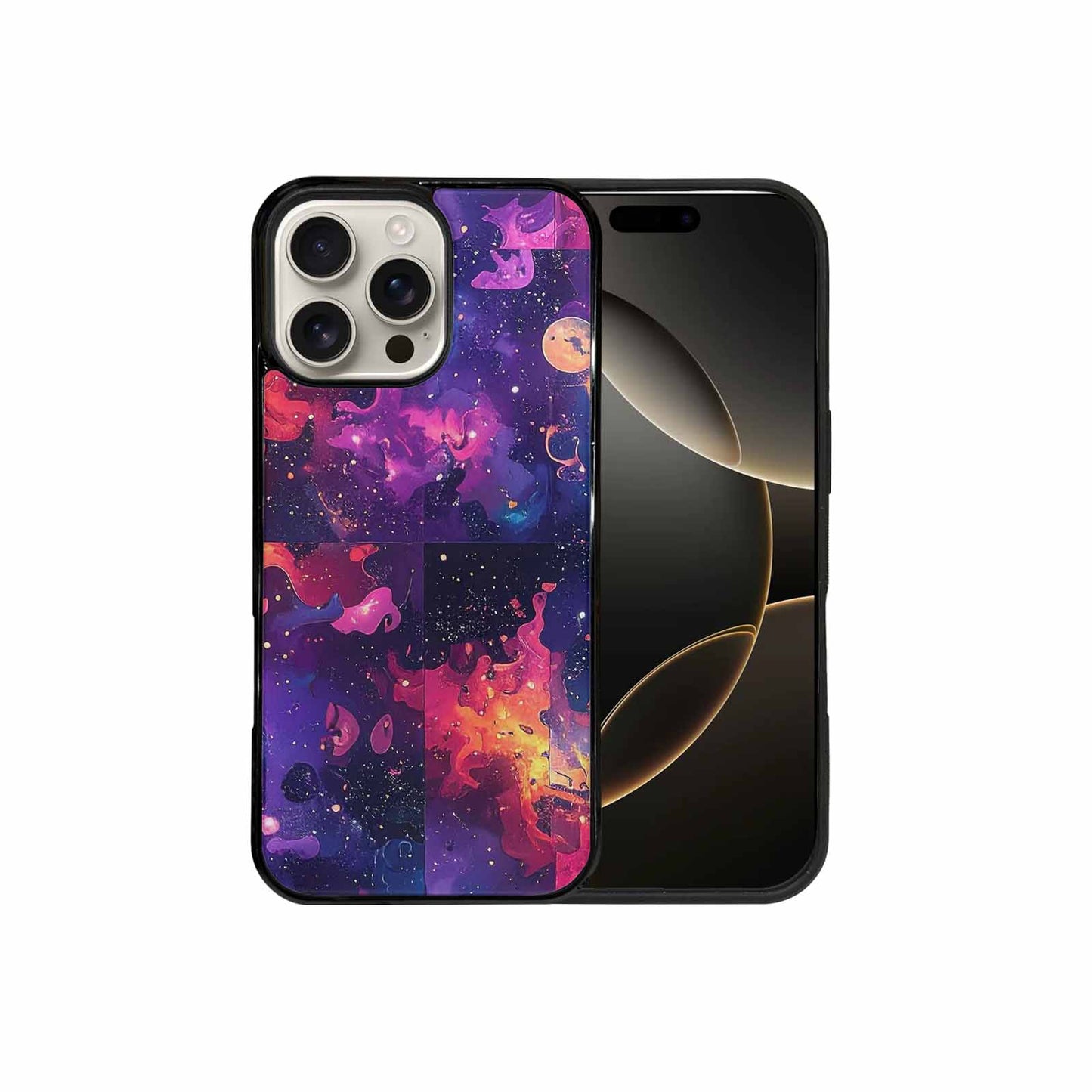 iPhone 16 Pro Max Case — Cosmic Creature And Object Mashup Pattern, Custom Designed Case Cover