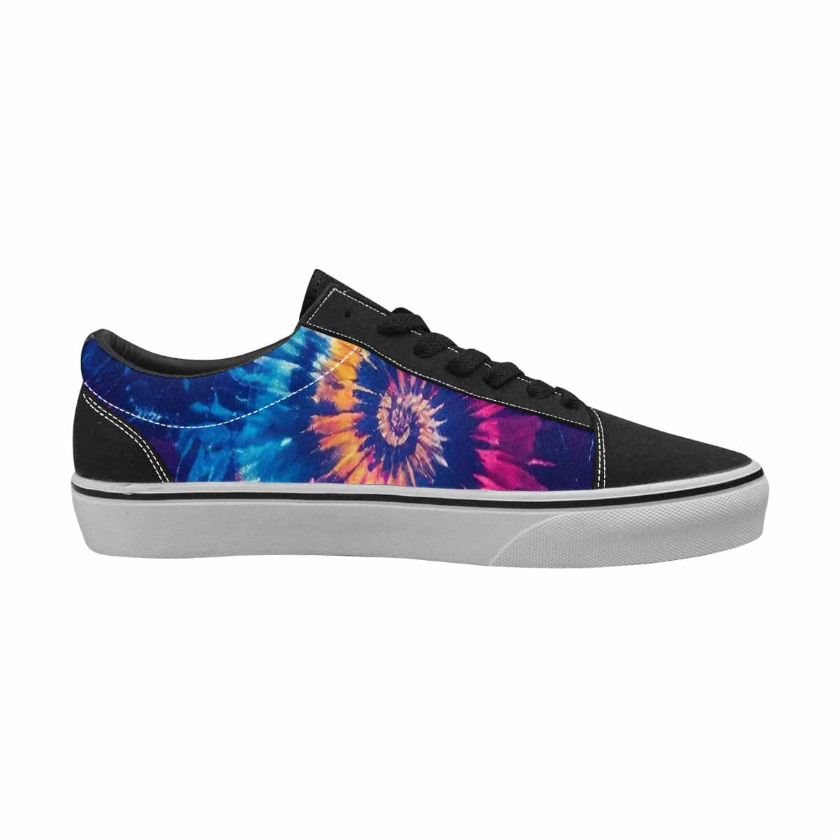 WOMEN'S Tie Dye Swirl Canvas Lace-Up Vibrant Chaos Sneakers