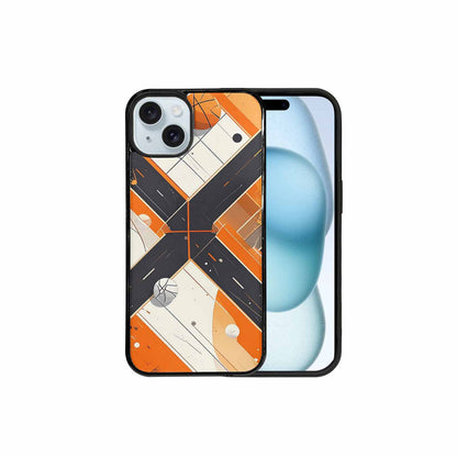 iPhone 15 Plus Case — Basketball Pattern Court Lines And Balls, Unique Phone Case Design