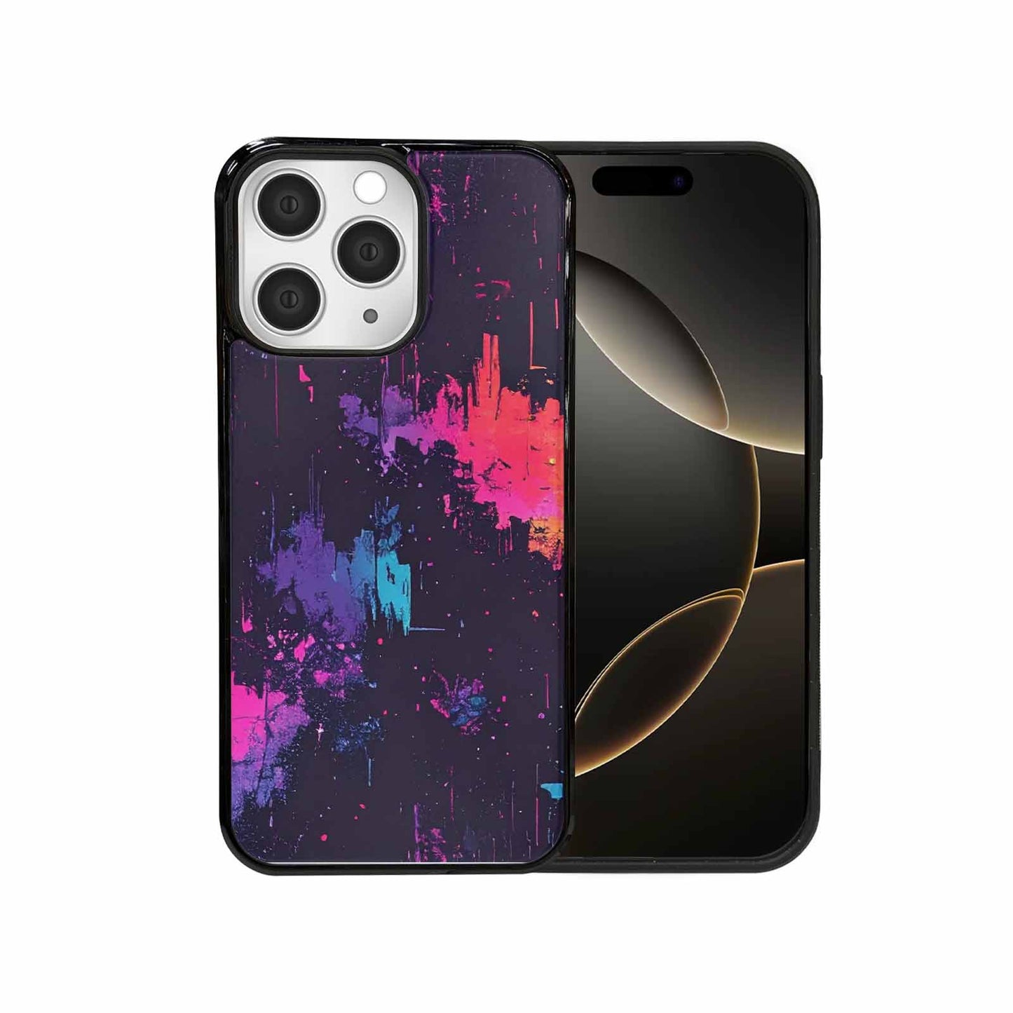 iPhone 15 Pro Max Case — Glitch Dark Art Seamless Pattern Vibrant, Custom Phone Case