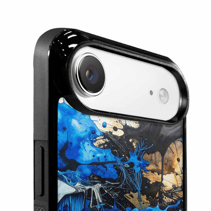 iPhone 17 Air Case — Black Blue Ink Camo Patches Camo, Customized Protective Case