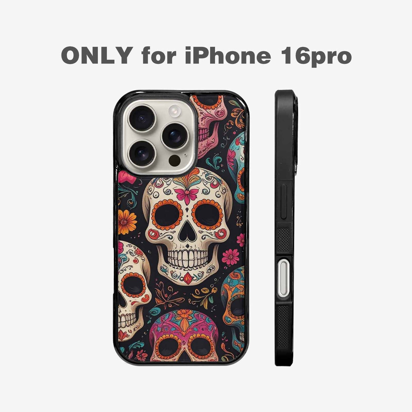 iPhone 16 Pro Case — Smaller Skulls Overlapping Seamless Pattern Of, Personalized Phone Case