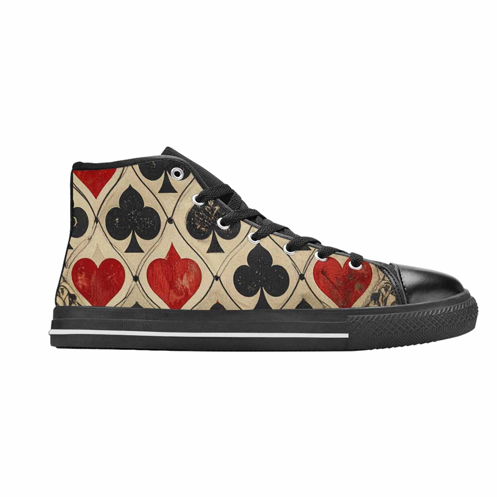 WOMEN'S Playing Card Suit High Top Canvas Wallpaper Art Shoes