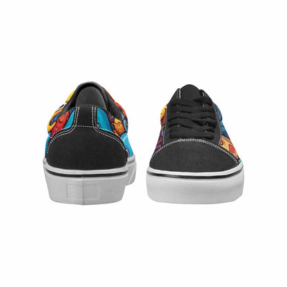 WOMEN'S Cartoon Monster Character Canvas Lace-Up Vibrant Chaos Custom Sneakers