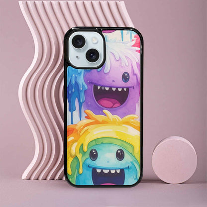 iPhone 15 Case — Rainbow Sherbet Monster, Unique Phone Case Design