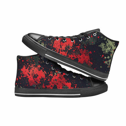 WOMEN'S Military Camouflage Blotch High Top Canvas Cottagecore Custom Shoes