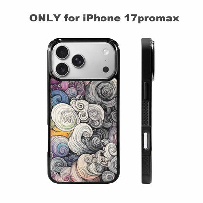 iPhone 17 Pro Max Case — Tie Dye Swirls (black Tie Dye, Personalized Phone Case